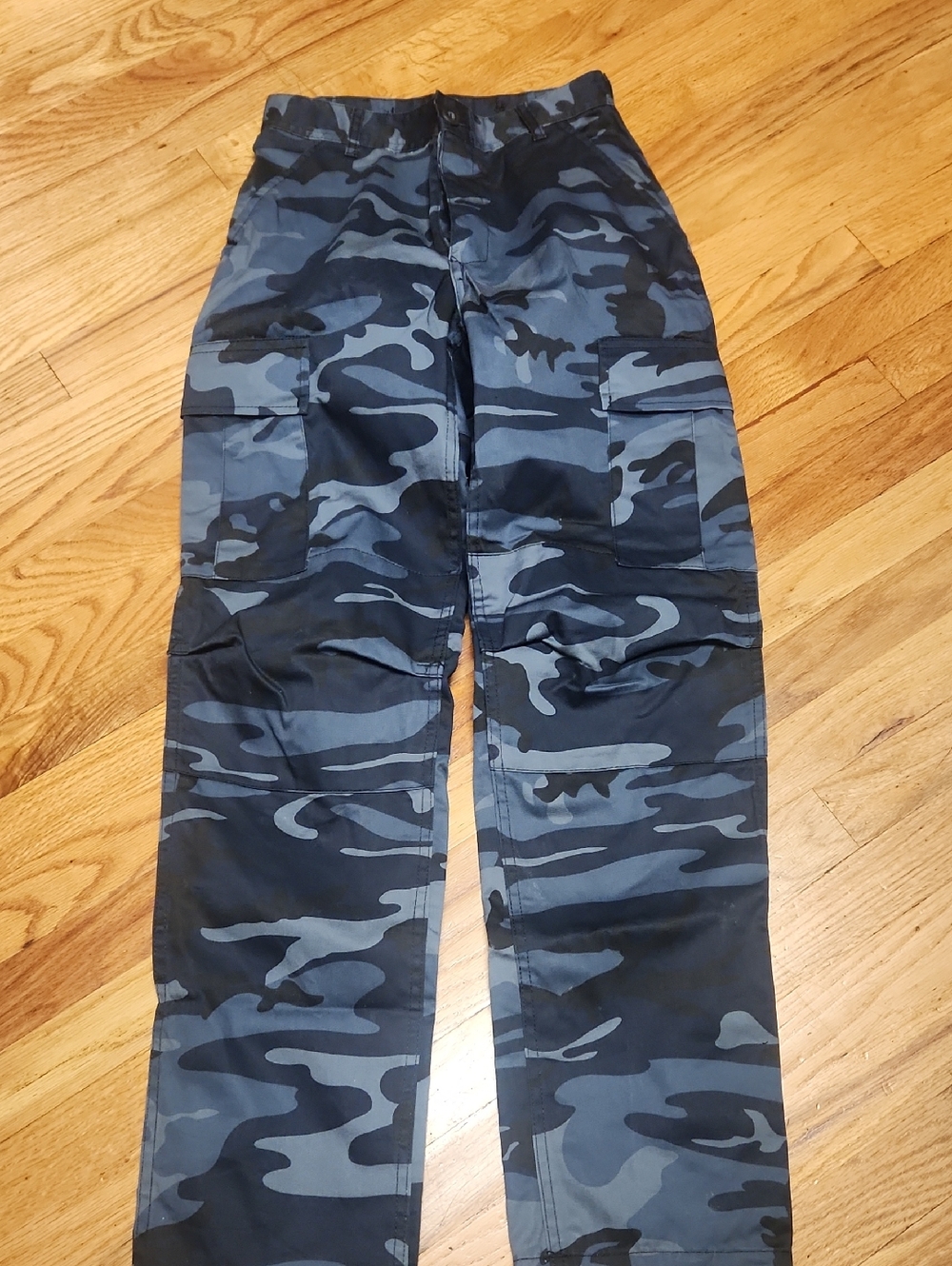 Women's Blue Gray Camo Cargo Pants, XS, Like New